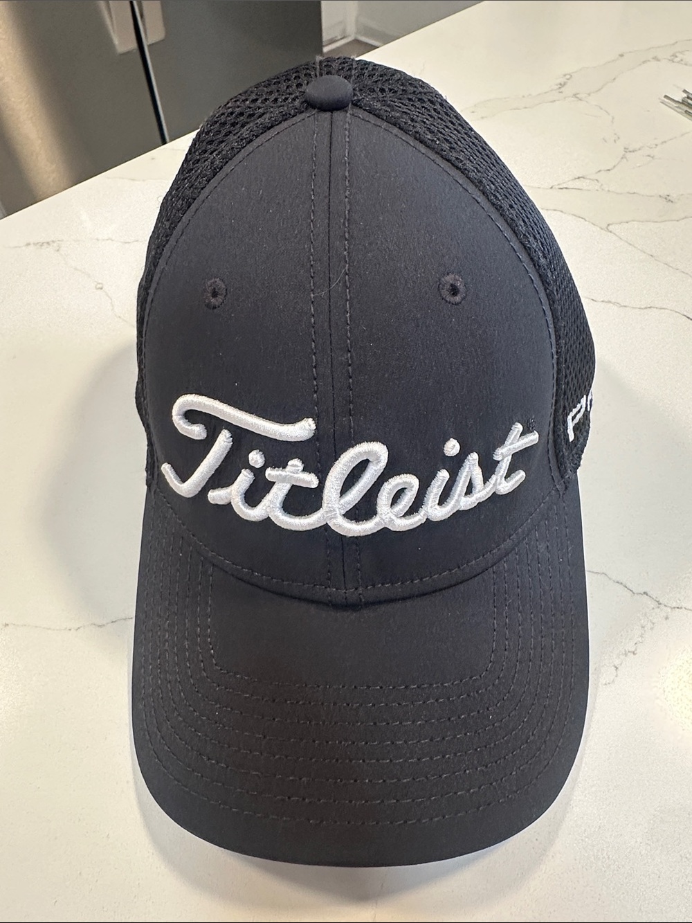 Titleist Black Cap with White Script Logo